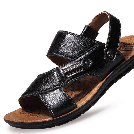 Summer Sandals Men's Leather Sandals And Slippers Casual And Breathable - Mubimart