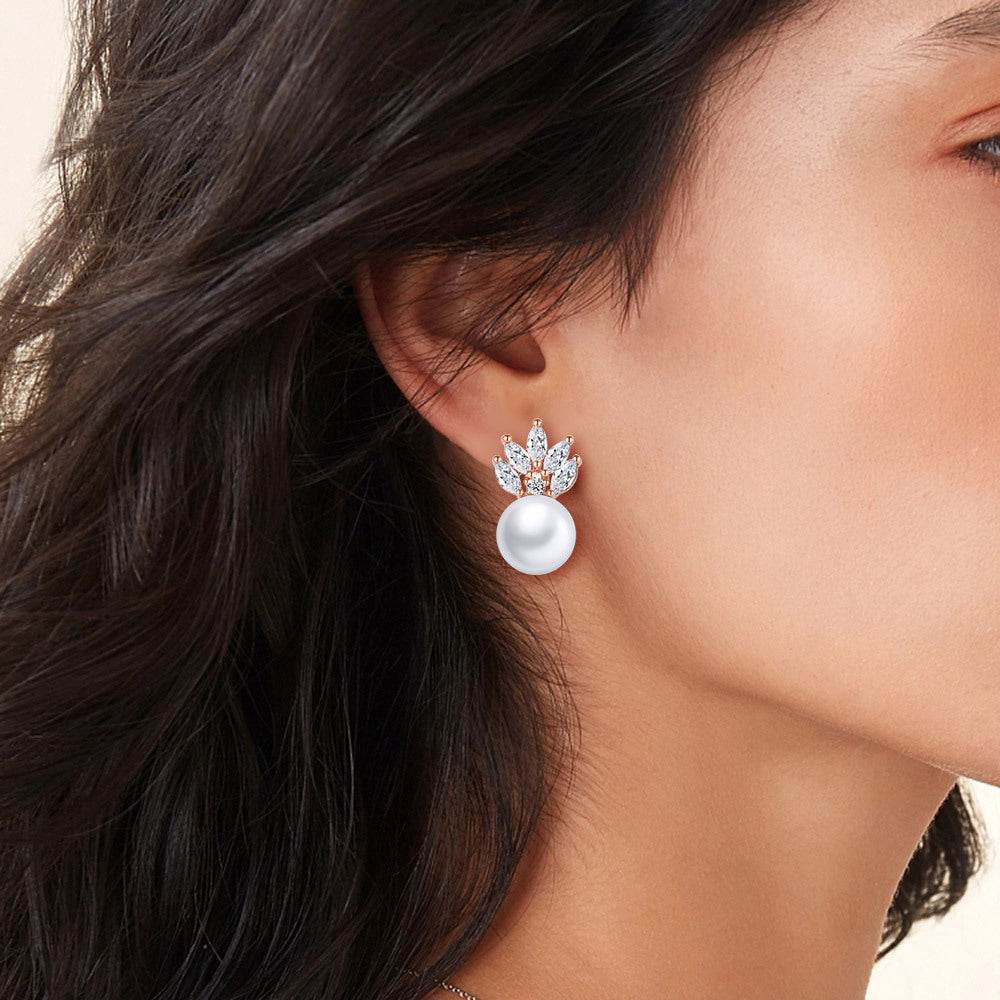 Fashion Simple Pearl Stud Earrings Women - Mubimart