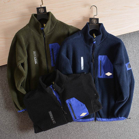 Fleece Autumn Winter Stand Collar Fleece Jacket - Mubimart