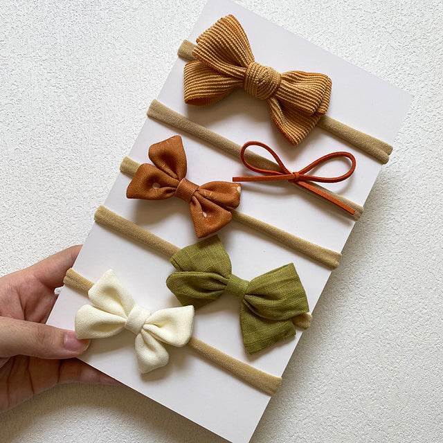 5-piece Baby Headband Bow Set - Mubimart
