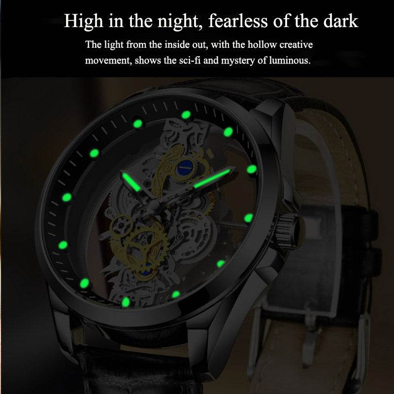 Men Watch Skeleton Automatic Quartz Watch Gold Skeleton Vintage Man Watch Mens Watches Top Brand Luxury - Mubimart