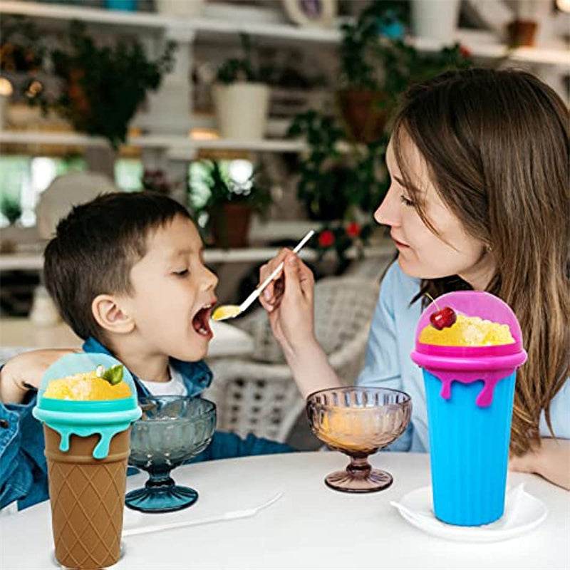 500ml Large Capacity Slushy Cup Summer Squeeze Homemade Juice Water Bottle Quick-Frozen Smoothie Sand Cup Pinch Fast Cooling Magic Ice Cream Slushy Maker Beker Kitchen Gadgets - Mubimart