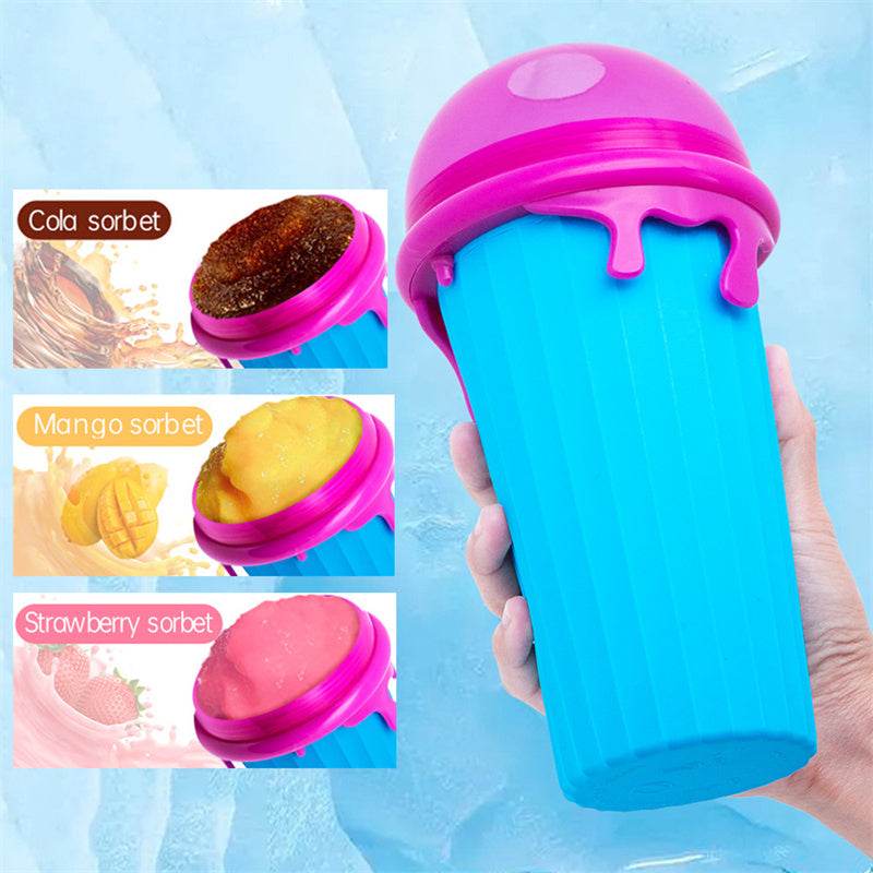 500ml Large Capacity Slushy Cup Summer Squeeze Homemade Juice Water Bottle Quick-Frozen Smoothie Sand Cup Pinch Fast Cooling Magic Ice Cream Slushy Maker Beker Kitchen Gadgets - Mubimart