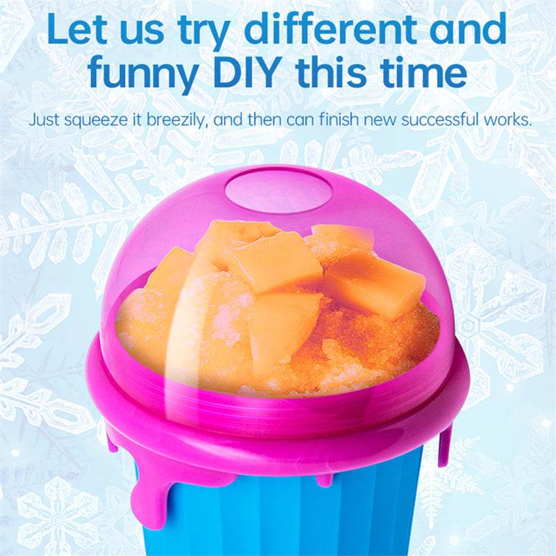 500ml Large Capacity Slushy Cup Summer Squeeze Homemade Juice Water Bottle Quick-Frozen Smoothie Sand Cup Pinch Fast Cooling Magic Ice Cream Slushy Maker Beker Kitchen Gadgets - Mubimart