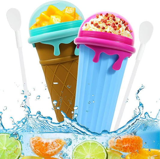 500ml Large Capacity Slushy Cup Summer Squeeze Homemade Juice Water Bottle Quick-Frozen Smoothie Sand Cup Pinch Fast Cooling Magic Ice Cream Slushy Maker Beker Kitchen Gadgets - Mubimart