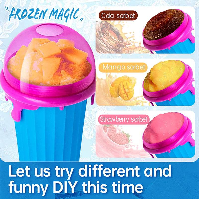 500ml Large Capacity Slushy Cup Summer Squeeze Homemade Juice Water Bottle Quick-Frozen Smoothie Sand Cup Pinch Fast Cooling Magic Ice Cream Slushy Maker Beker Kitchen Gadgets - Mubimart