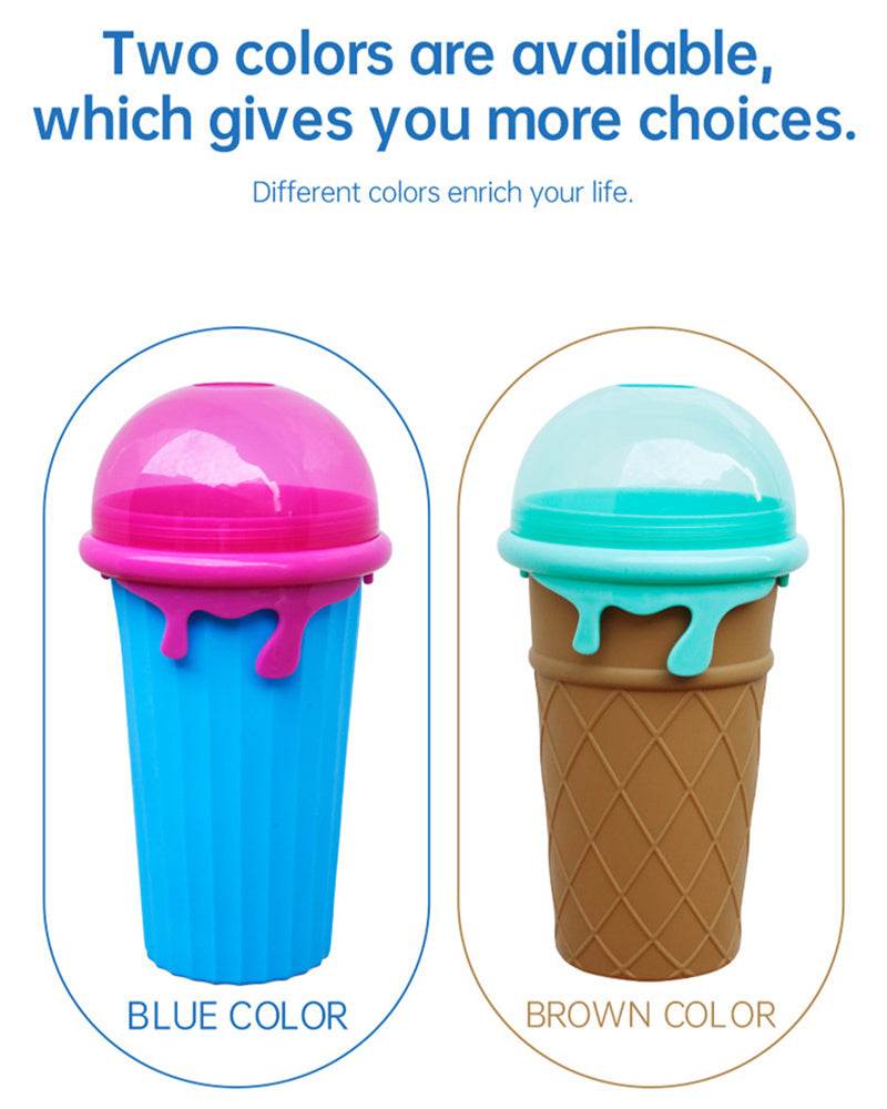 500ml Large Capacity Slushy Cup Summer Squeeze Homemade Juice Water Bottle Quick-Frozen Smoothie Sand Cup Pinch Fast Cooling Magic Ice Cream Slushy Maker Beker Kitchen Gadgets - Mubimart