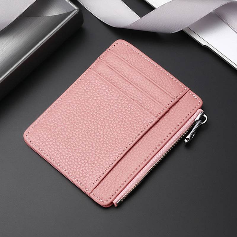 Leather Card Holder First Layer Cowhide Card Holder - Mubimart