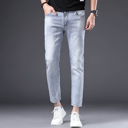 Jeans Men's Summer Thin Fit Straight Sleeve - Mubimart
