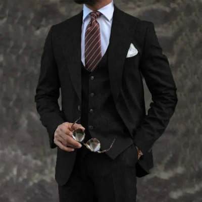 European And American Pink Business Casual Suit Three-piece Suit Men - Mubimart