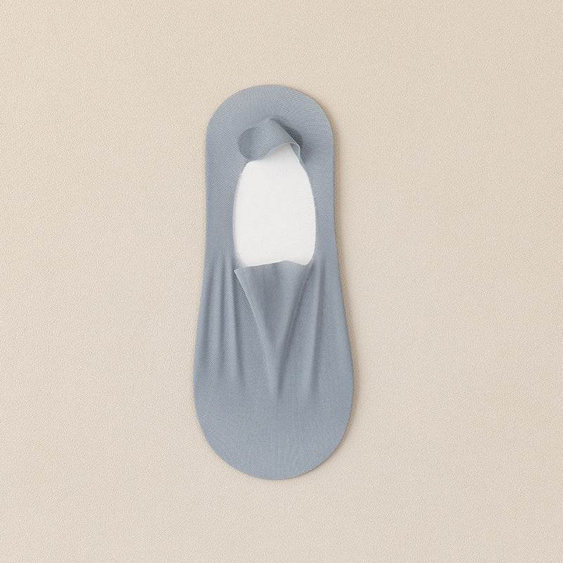 Thin Solid Color Bottom Super Low Cut Invisible Socks - Mubimart