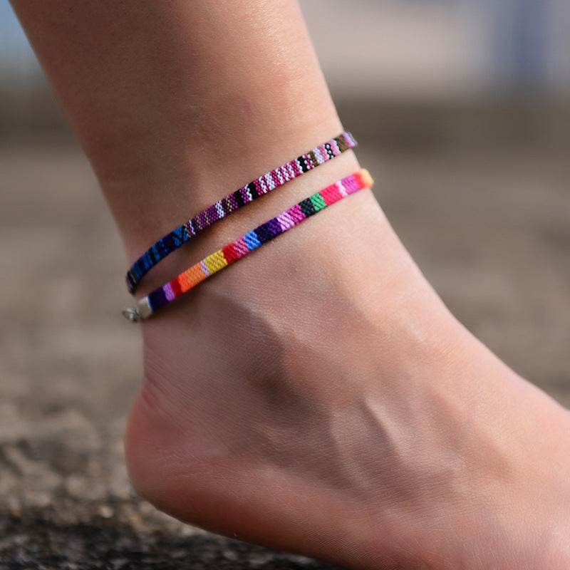 Chain Bohemian Color Ankle Bracelet String Handmade Jewelry - Mubimart