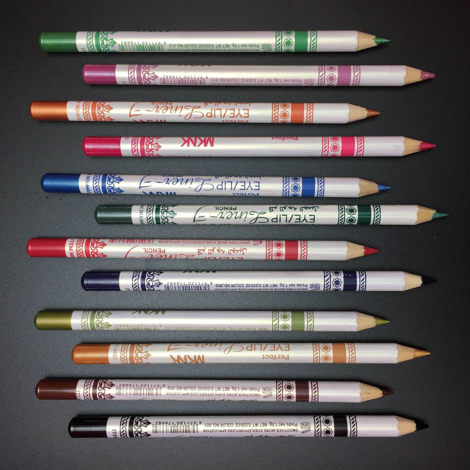 Cosmetics 12 Colors Glitter Lip liner Eye Shadow Eyeliner Pencil Pen Makeup - Mubimart