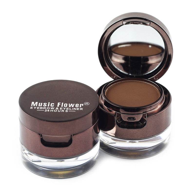 Music Flower Brown Black Gel Eyeliner Eyebrow Powder - Mubimart
