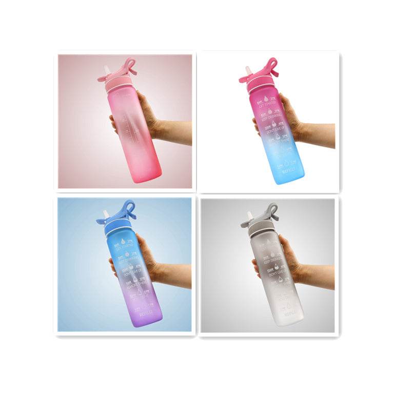 Water Bottle Scrub Bounce Cover Straw Space Cup Sports Water Bottle - Mubimart