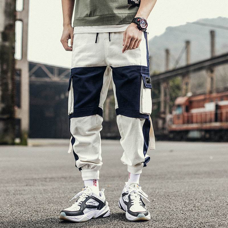 Pocket Contrast Cargo Pants - Mubimart