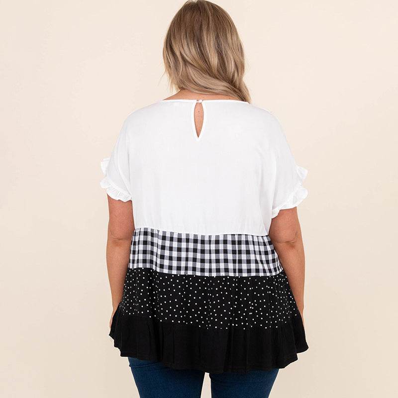 Printing Color Contrast T-shirt For Women - Mubimart