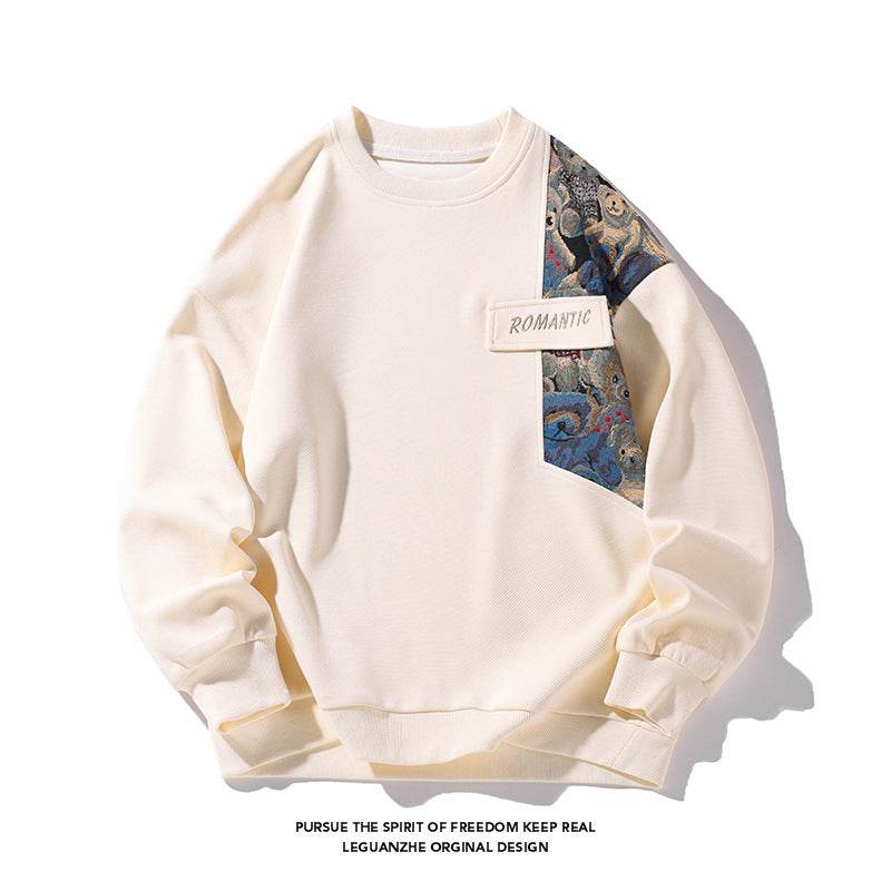 Plus Size Embroidery Stitching Sweater - Mubimart