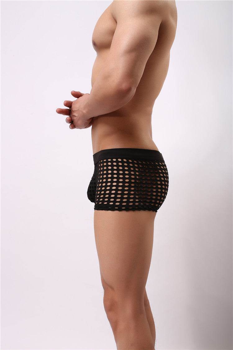 Mesh boxer briefs hollowed out - Mubimart