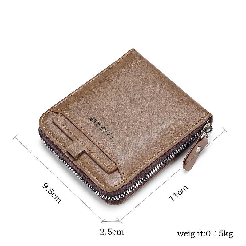 Men's Short Casual Fashion Zipper Wallet - Mubimart