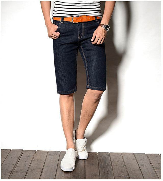Denim shorts men's straight loose - Mubimart