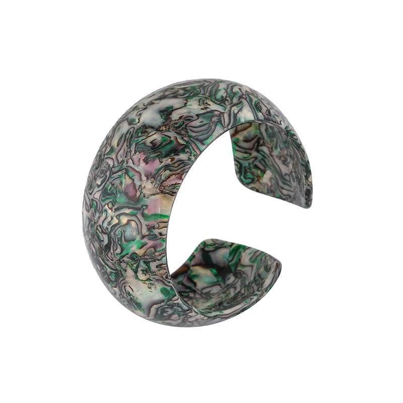 Leopard print acetate plate bangle bracelet women - Mubimart