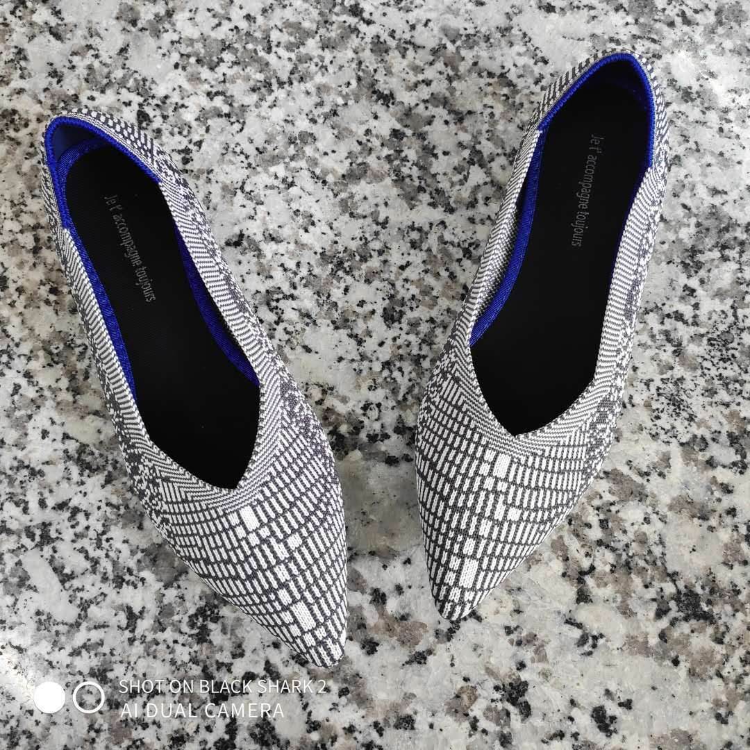 Women's Pointed Toe Casual Woven Flat Shoes - Mubimart