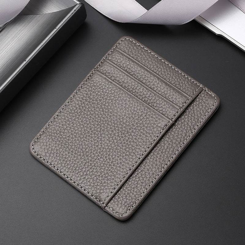 Leather Card Holder First Layer Cowhide Card Holder - Mubimart