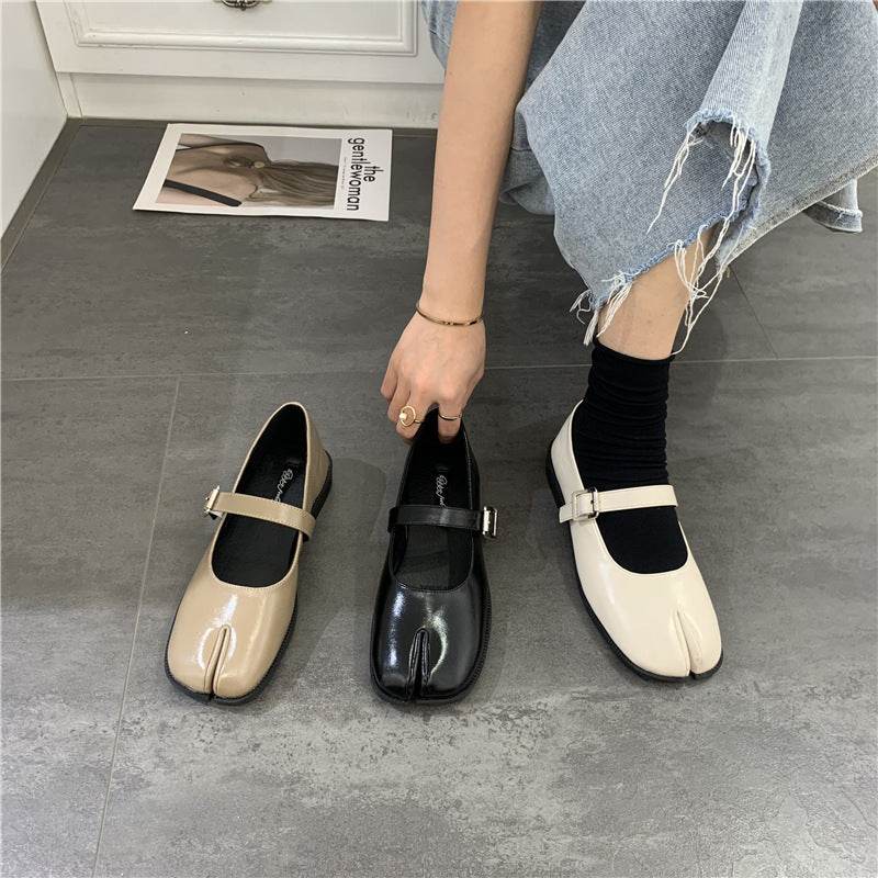 Split Toe Mary Jane Shoes - Mubimart