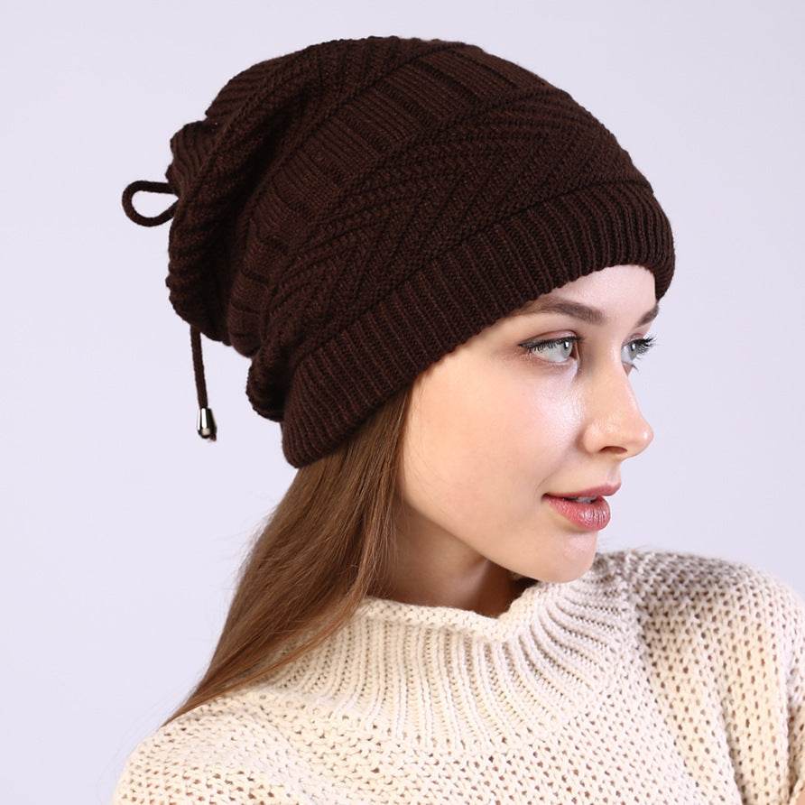 Winter Baotou hats plus velvet knitted men and women pullovers - Mubimart