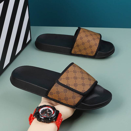 Cross-border Slippers Summer Outdoor Wear Niche High-grade Velcro Non-slip Beach Flip-flops Men - Mubimart