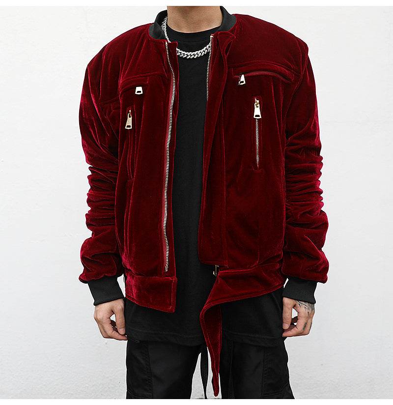 Velvet Bomber Jacket - Mubimart