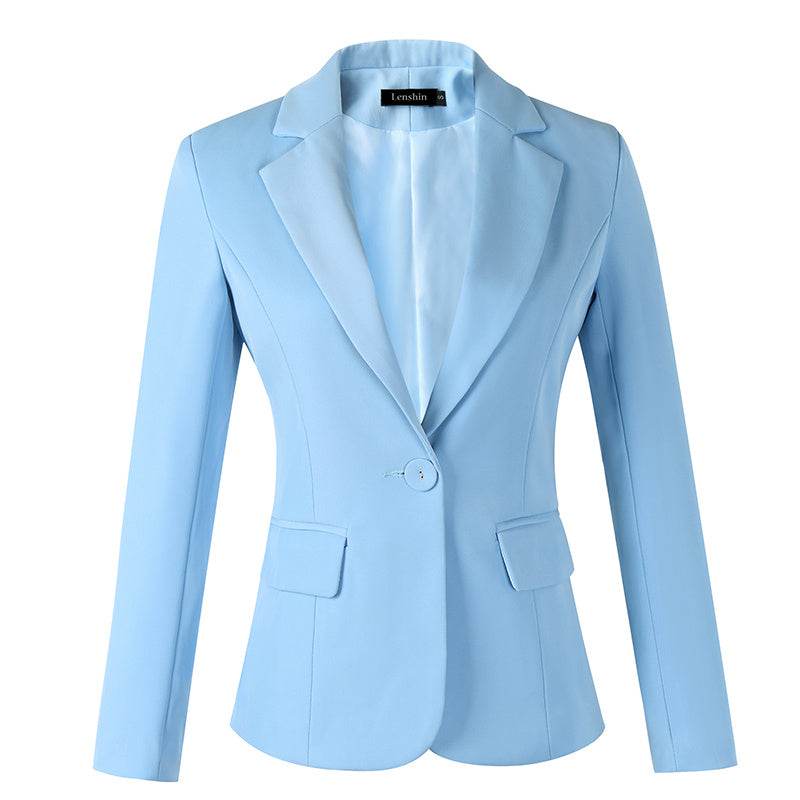 Fashion Work Clothes Plus Size Suits Spring Blue Career - Mubimart