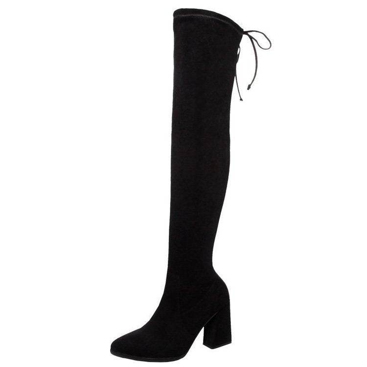 Fashion Suede Over The Knee Rider Boots - Mubimart