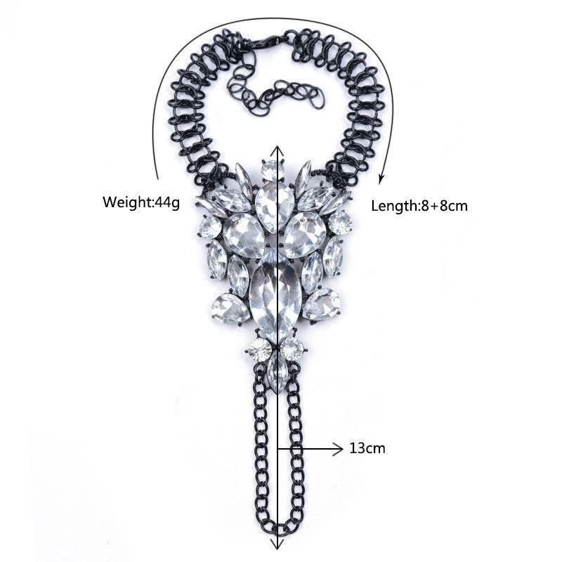 Alloy Inlaid Gemstone Bracelet Exaggerated Punk Personality Bracelet - Mubimart