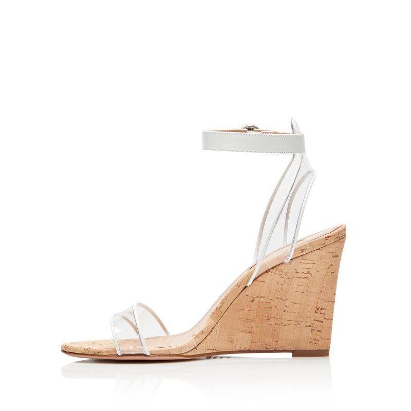 Fashion Sandals PVC Wood Grain Wedges Women Shoes - Mubimart