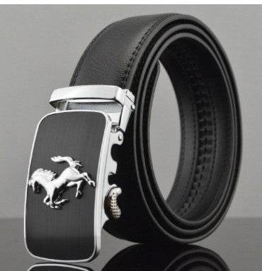 Men Automatic Buckle Leather Belts - Mubimart