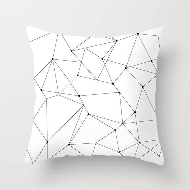 Black and white polyester pillowcases - Mubimart