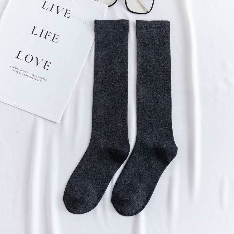 Women's color mid-tube knee socks - Mubimart