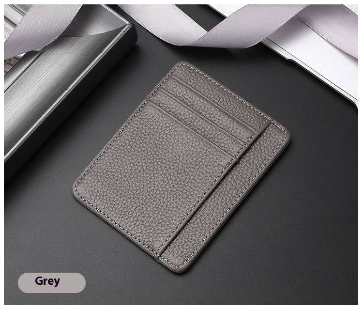 Leather Card Holder First Layer Cowhide Card Holder - Mubimart