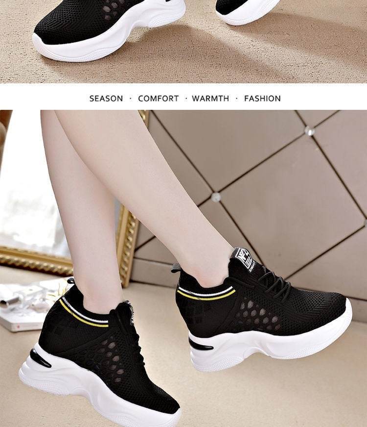 Breathable Slimming Height Increasing Insole Women's Shoes Casual Sneaker Women - Mubimart