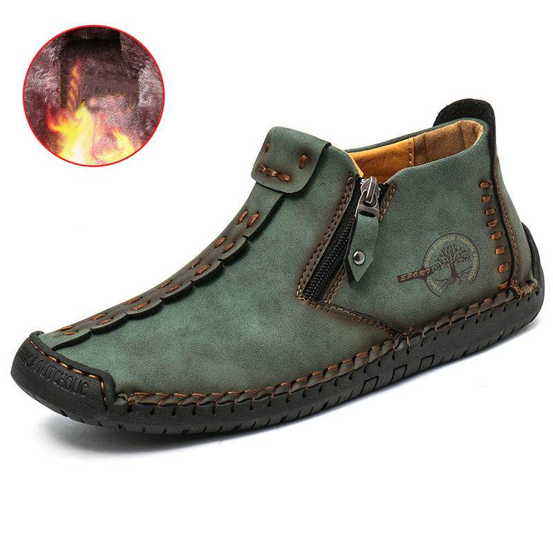 Men Ankle Boots Zipper Outdoor Hiking Shoes - Mubimart