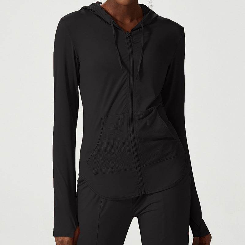 Women's Thin Sports Long-sleeved Workout Clothes Top - Mubimart