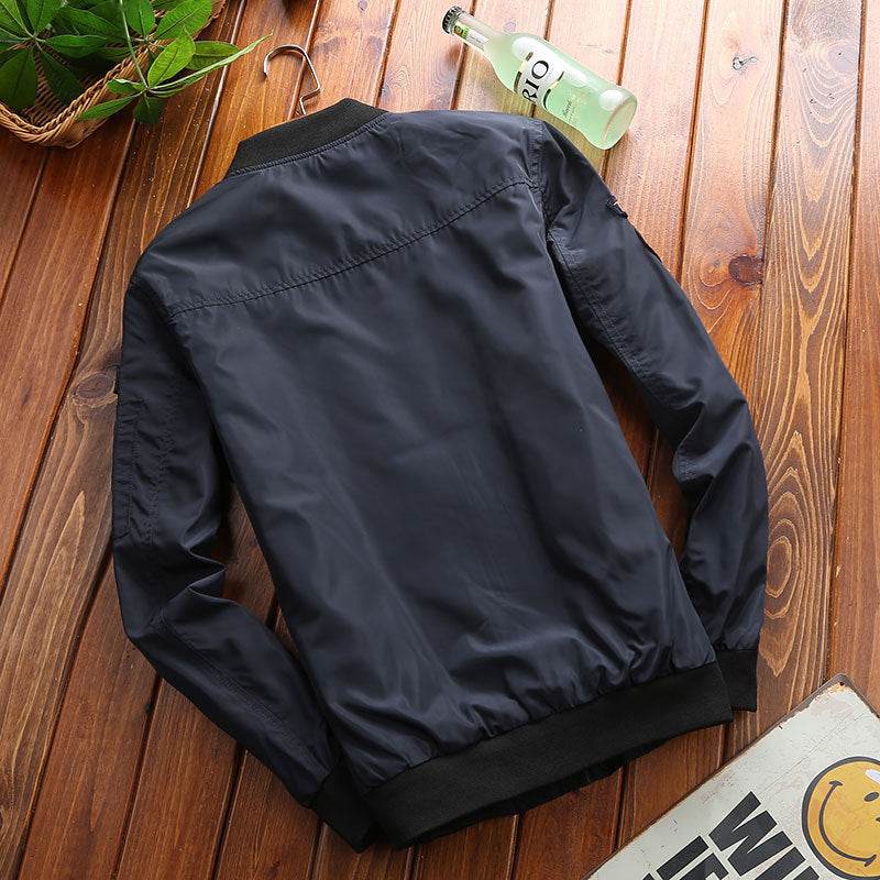 Men's loose baseball uniform bomber jacket - Mubimart