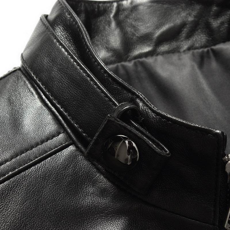 Men's leather leather jacket - Mubimart