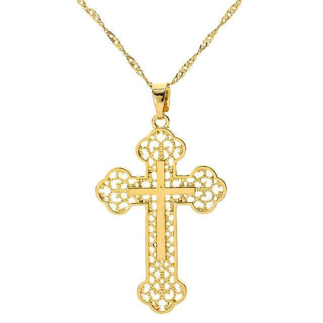 Fashion Cross Chain Necklace Women Neckwear - Mubimart
