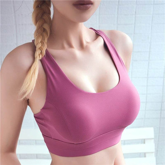 Adjustable Back Sports Bra - Mubimart