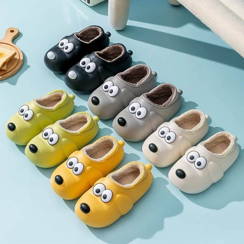 Cute Dog Shoes EVA Winter House Shoes Unisex Fuzzy Slippers - Mubimart