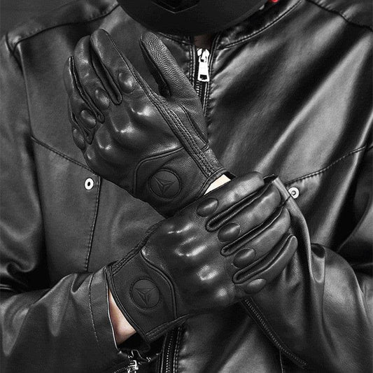 Winter Windproof Leather Gloves Vintage Knight - Mubimart
