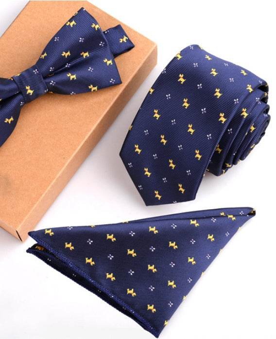 Slim Necktie Set Men Three-piece bow tie - Mubimart